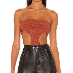 NWOT superdown Darcey Cut Out Bodysuit in Rust Size M